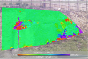 heatmap showing data from remote monitoring of ground structure